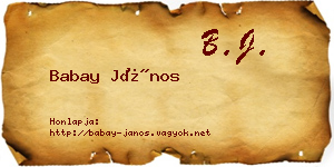 Babay János névjegykártya