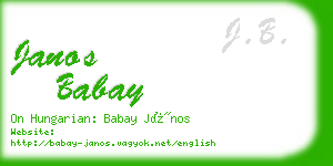 janos babay business card